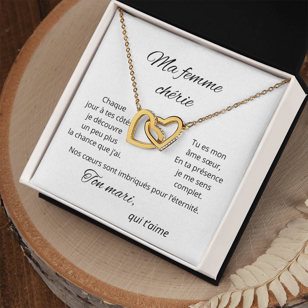 Collier coeurs imbriqués pour ma femme chérie