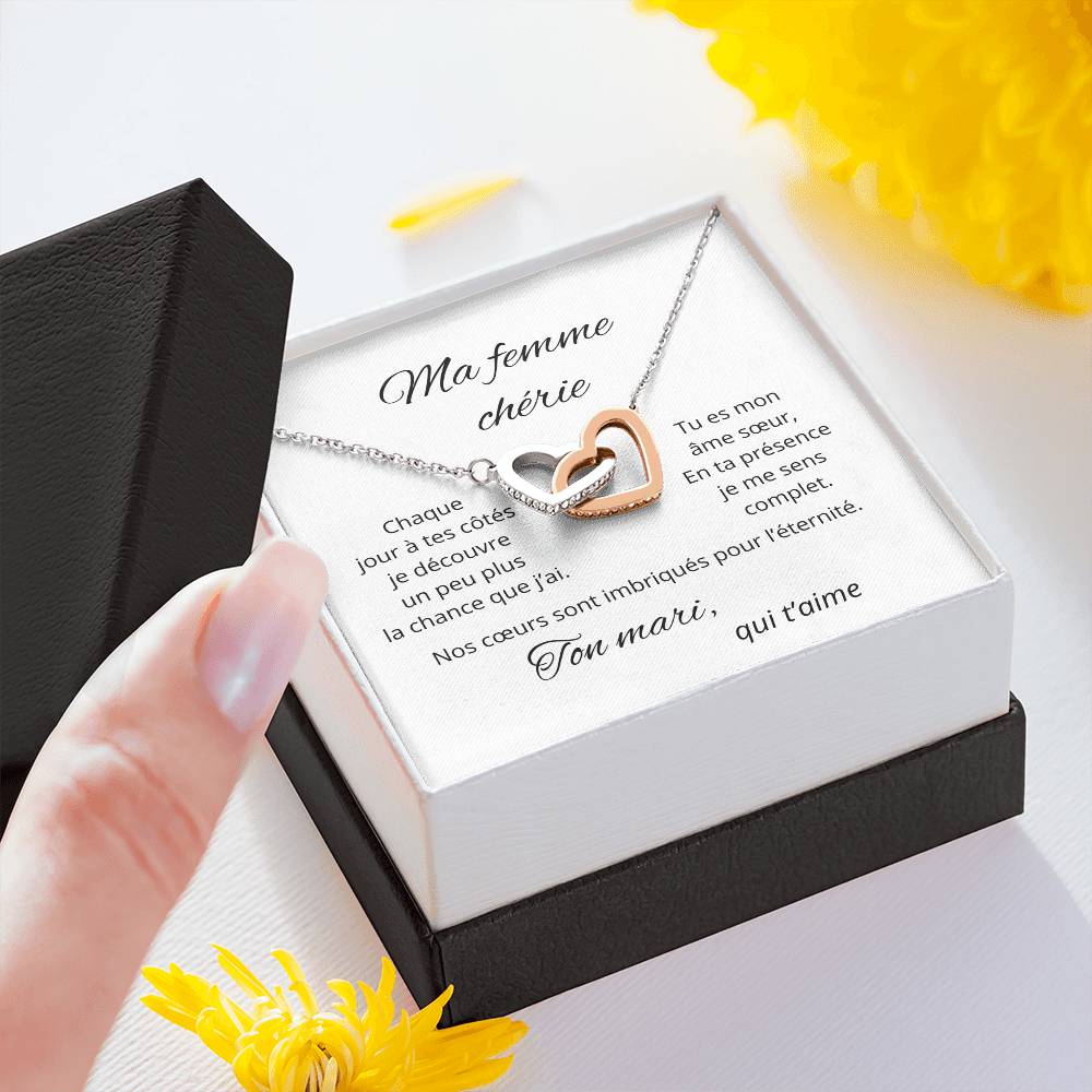 Collier coeurs imbriqués pour ma femme chérie