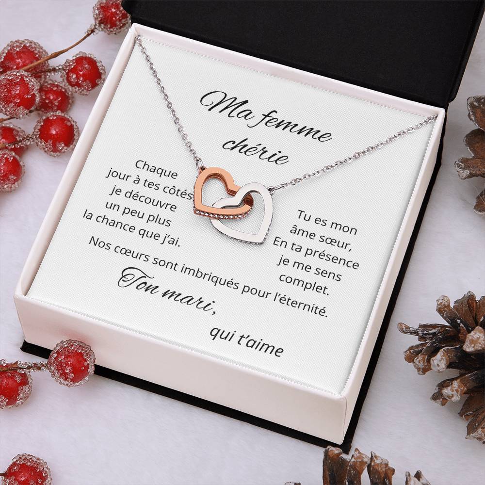 Collier coeurs imbriqués pour ma femme chérie