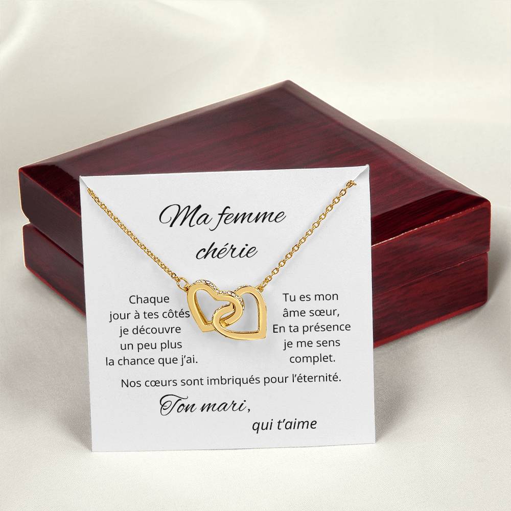 Collier coeurs imbriqués pour ma femme chérie