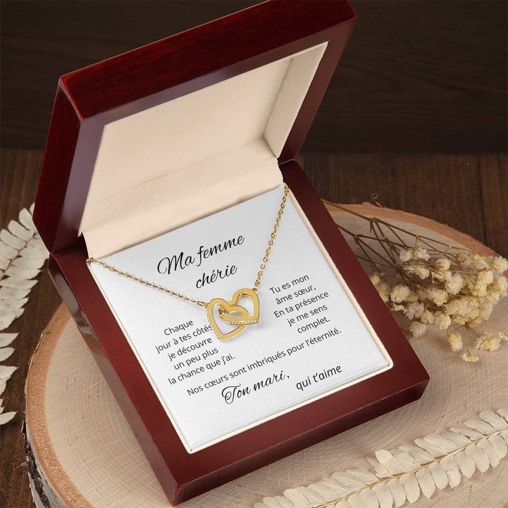 Collier coeurs imbriqués pour ma femme chérie