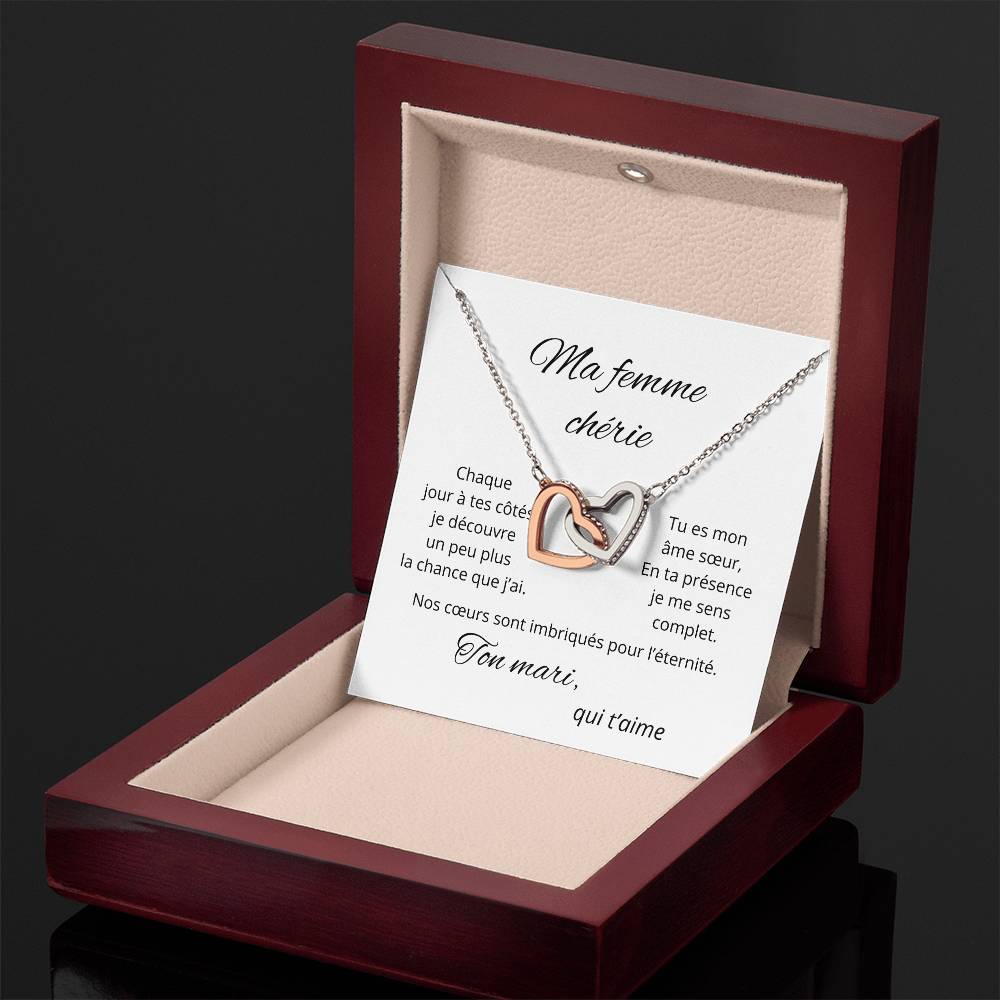 Collier coeurs imbriqués pour ma femme chérie