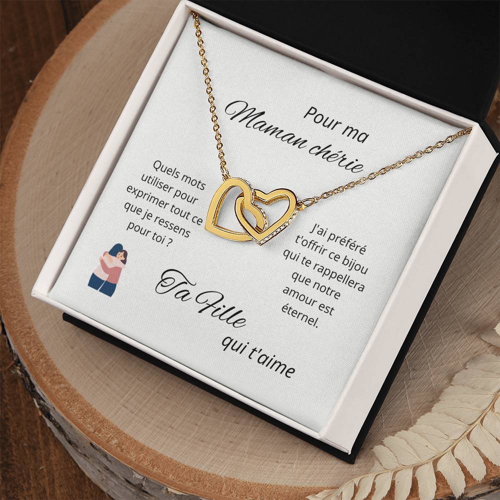 Collier - Maman nos cœurs sont entrelacés
