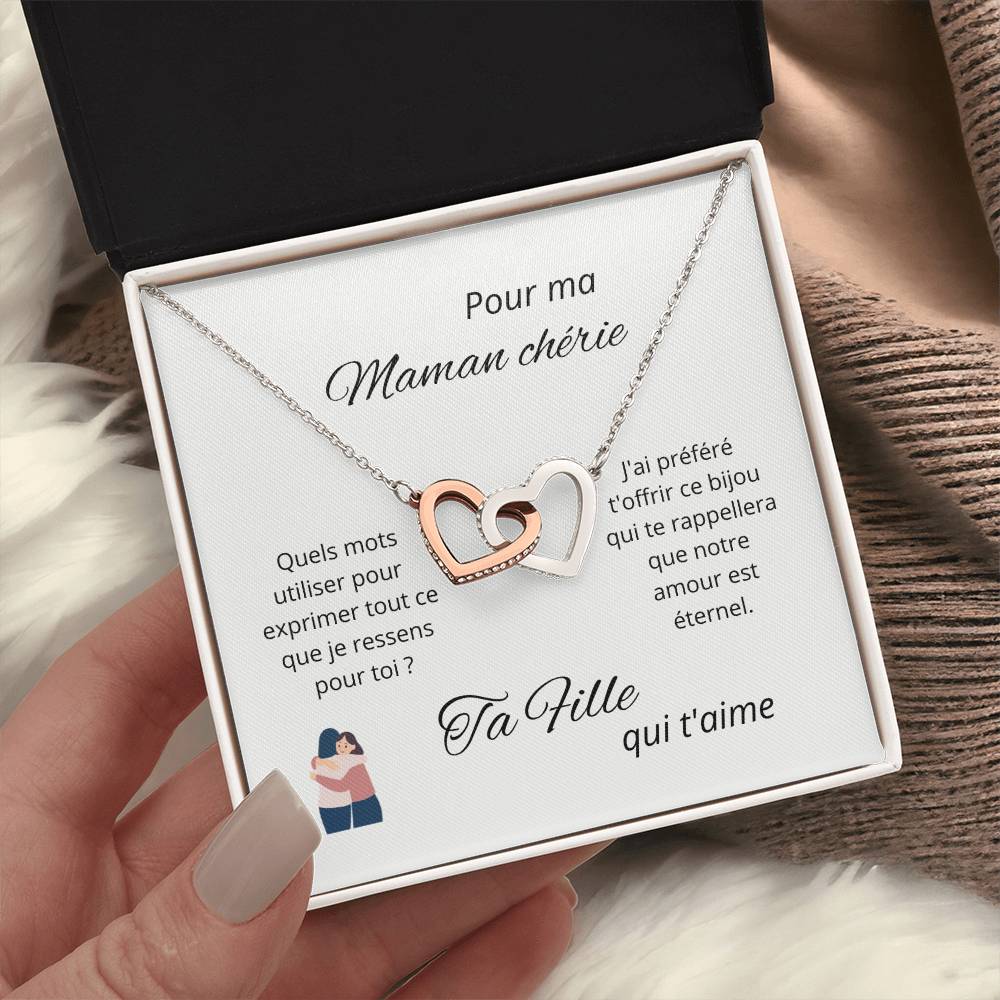 Collier - Maman nos cœurs sont entrelacés